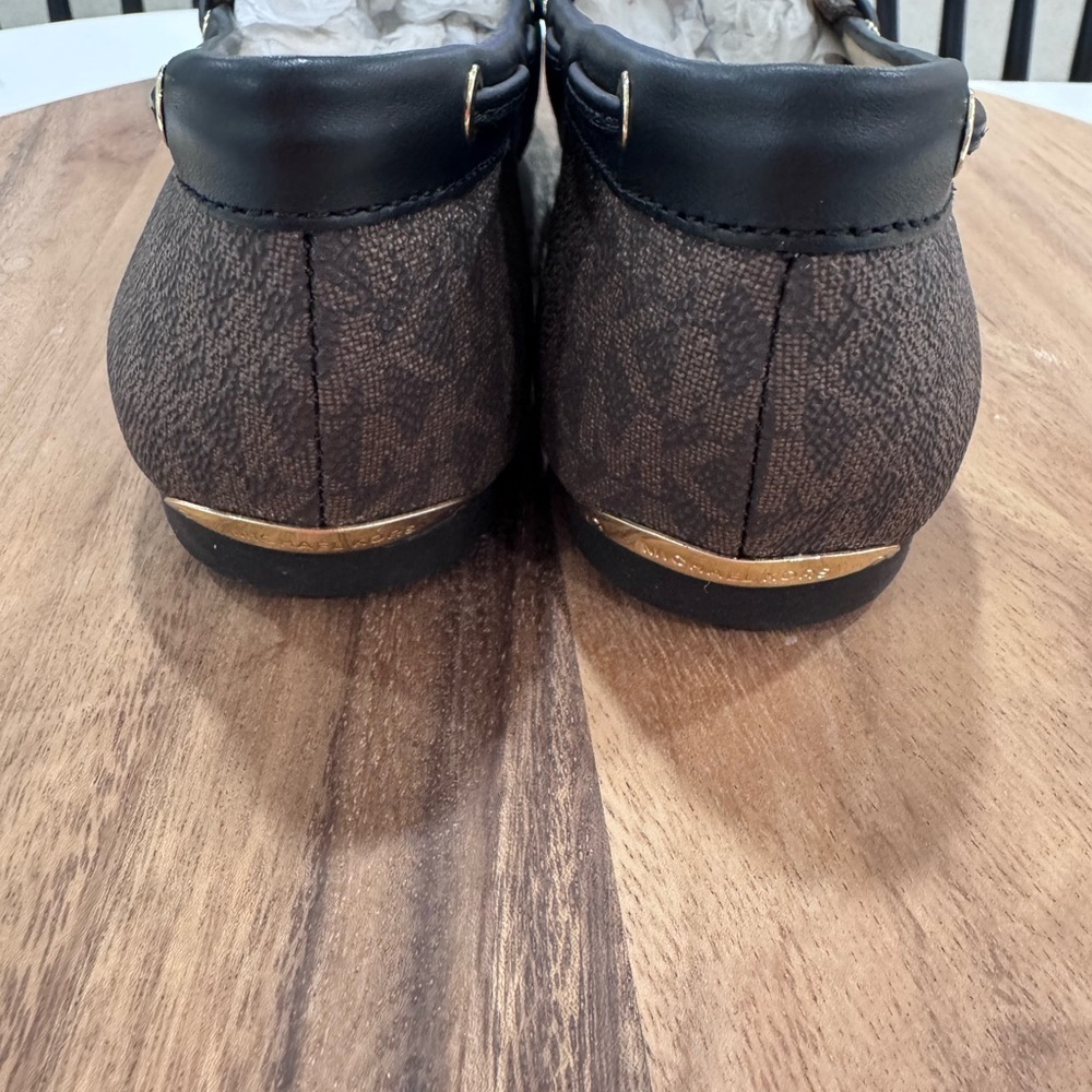 NWOT Michael Kors Dark Brown Monogram Loafers - Picture 2 of 5